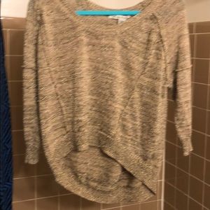 Gold metallic sweater lg elbow length arm